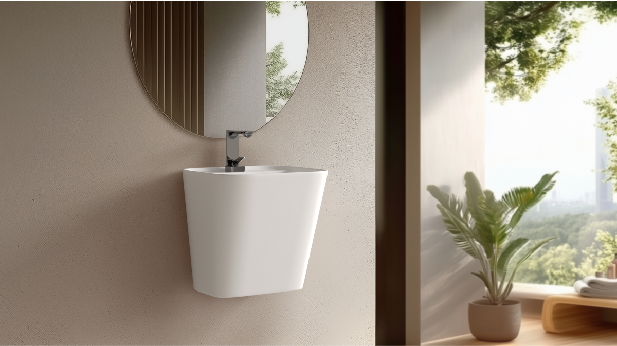 L-342UF 평면붙임 세면기/페데스탈 일체형