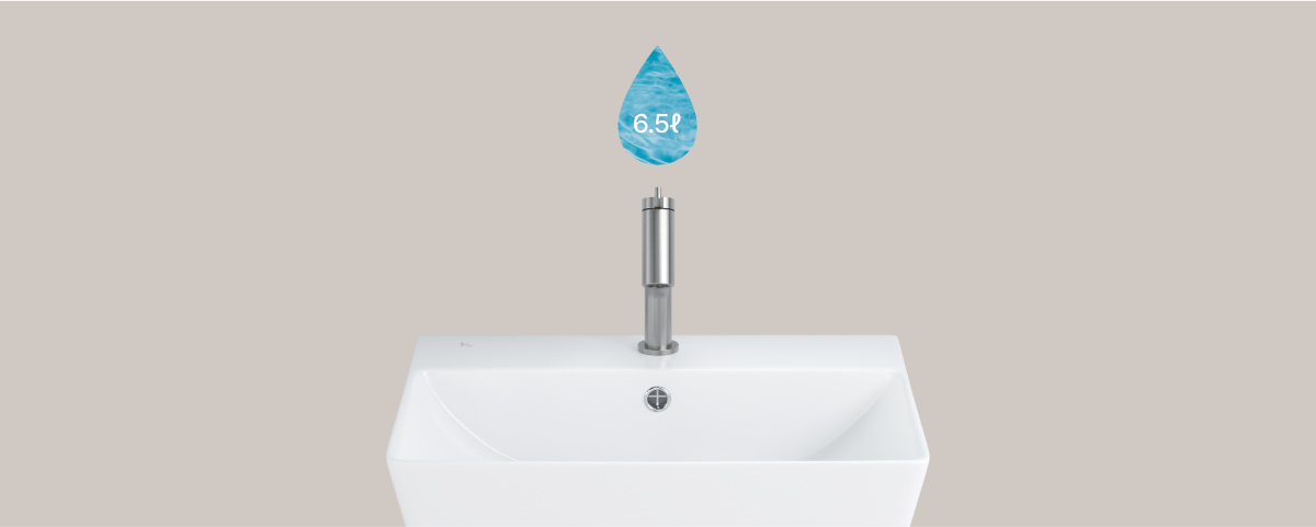 넉넉한 볼 깊이와 6.5L의 담수량