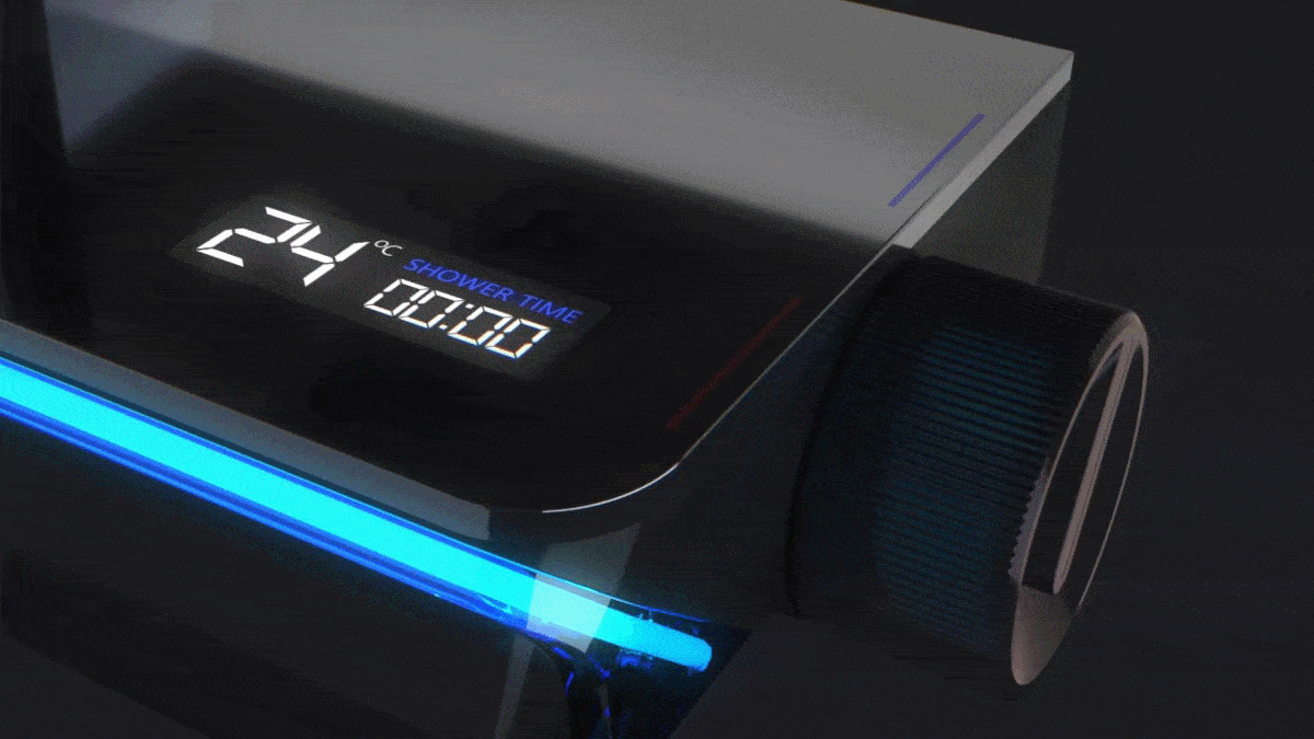 온도와 샤워 시간을 알려주는 스마트 LED 디스플레이