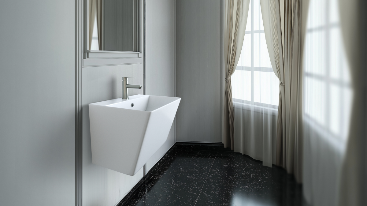 L-343UF 평면붙임 세면기/페데스탈 일체형