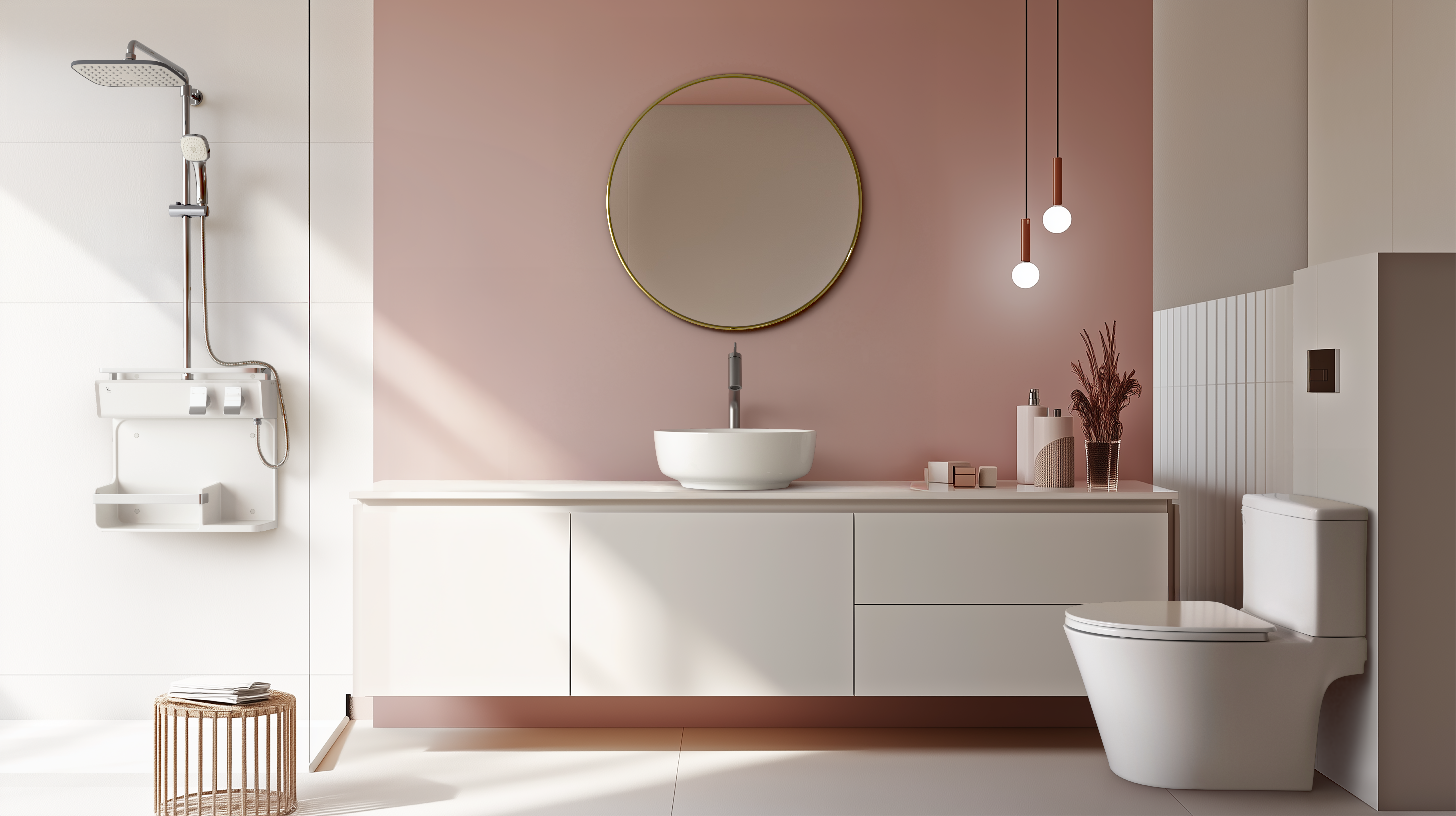 로맨틱한 핑크 무드로 완성한 감각적 욕실 공간인 로사바(ROSAVA)